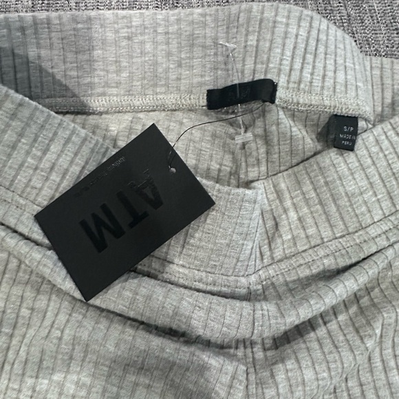 ATM Ribbed Stretch-Modal Straight-Leg Pants Gray Small - Picture 7 of 7